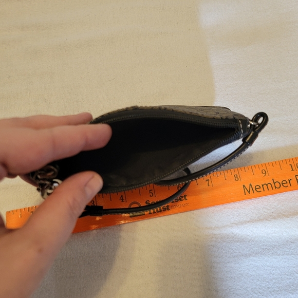 Black and Charcoal Coach Wristlet - Picture 4 of 4